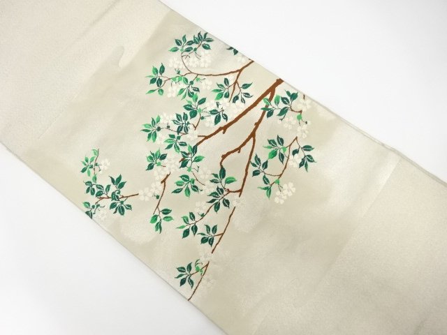 JAPANESE NAGOYA OBI / WOVEN BRANCH FLOWER